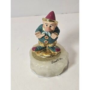 Vintage Ron Lee Clown Dwarf Waving Signed 1991